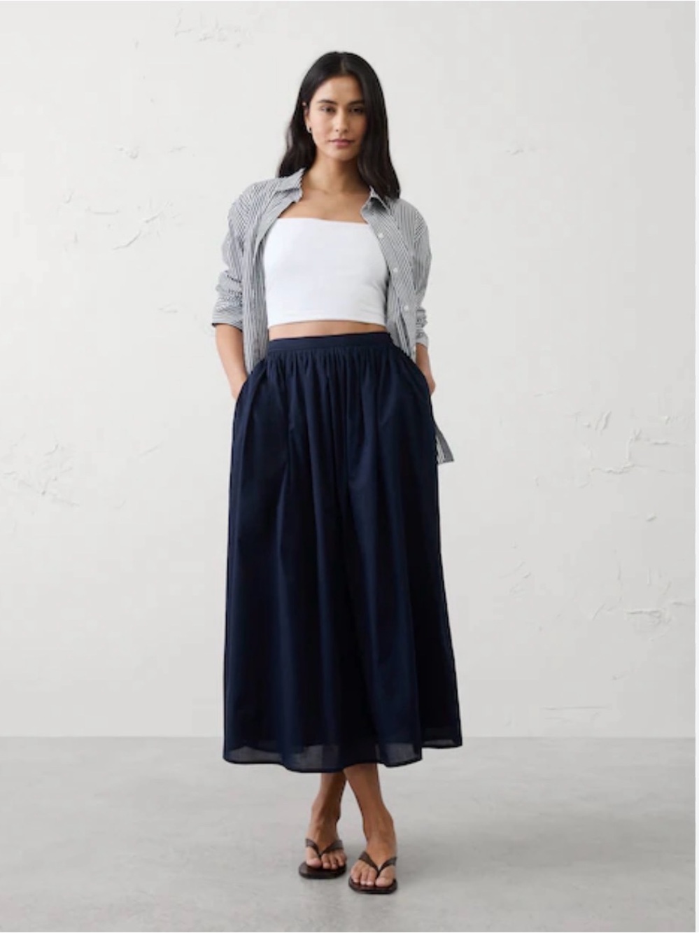 GAP Navy Midi A-Line Skirt